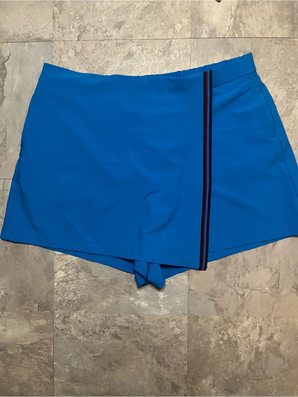 PGA Tour Bright Blue Women's Skort with Navy & Red Side Stripe